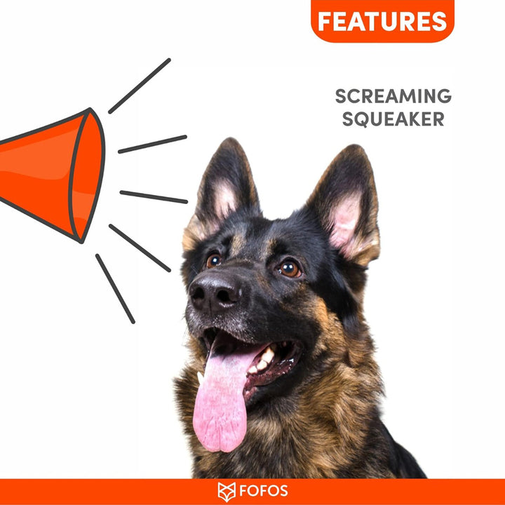 Fofos Vegi-Bites Carrot Loud Squeaky Dog Toy Orange