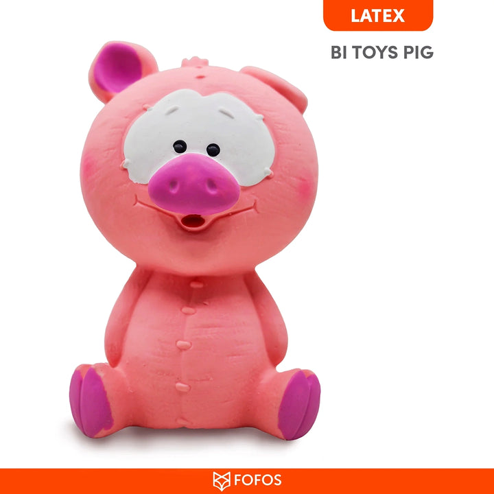 Fofos Latex Bi Pig Squeaky Dog Toy