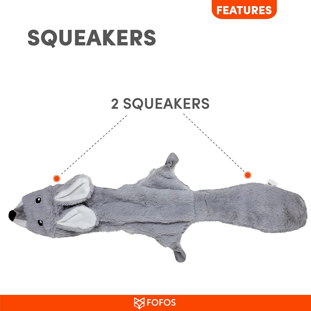 Fofos Skinneez Rabbit Plush Dog Toy