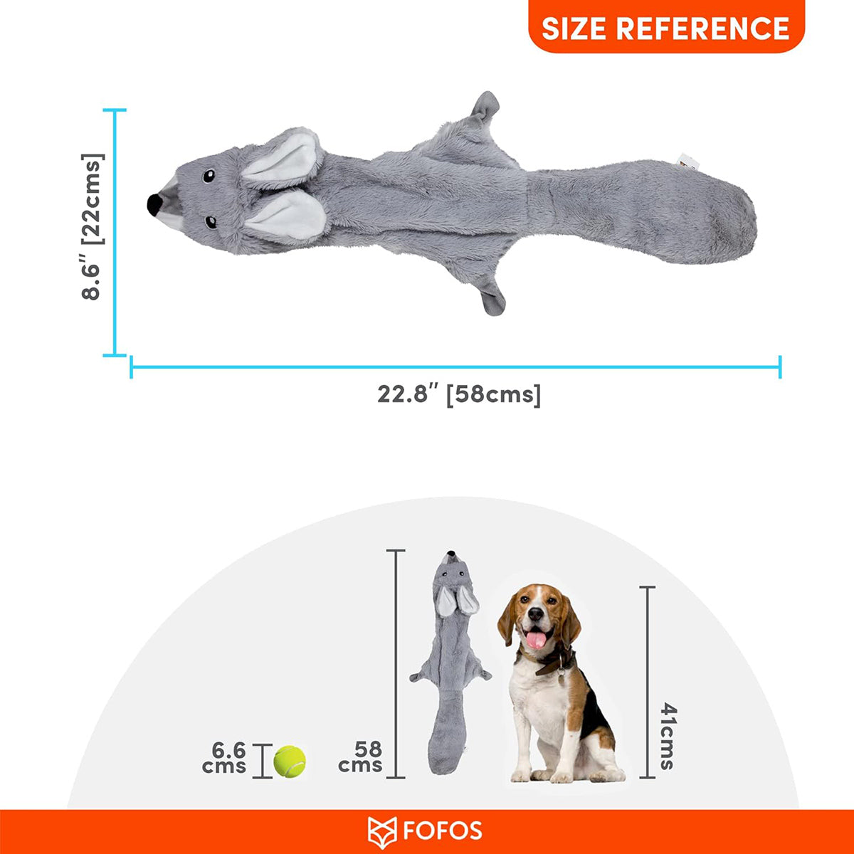Fofos Skinneez Rabbit Plush Dog Toy