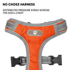Whoof Whoof Bottom Padded Harness - Orange - Zigly