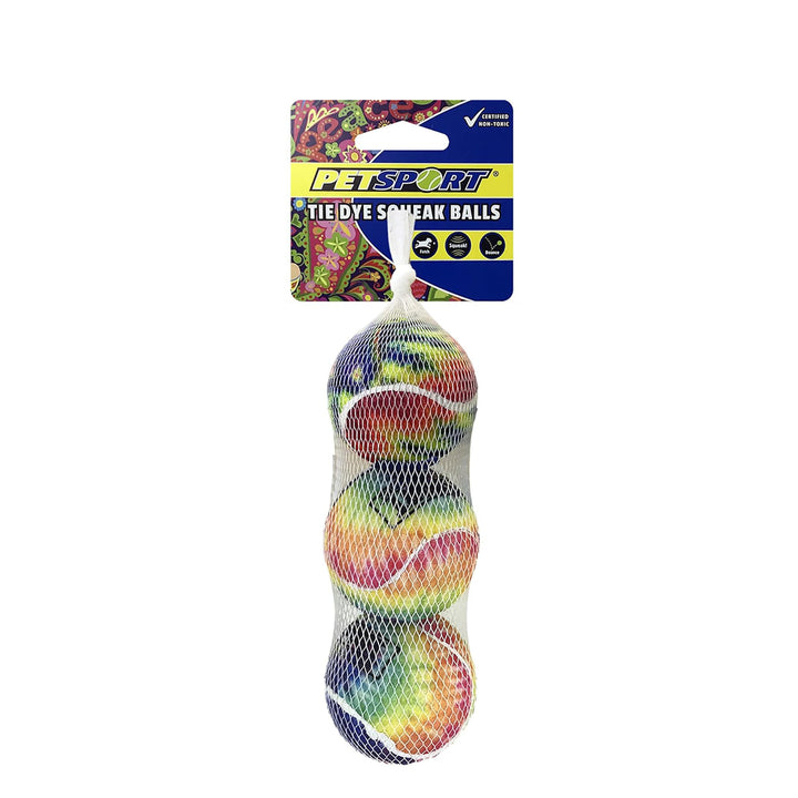 Tie Dye Squeak Balls Dog Toy