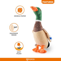 Fofos Wild Duck Plush Dog Toy