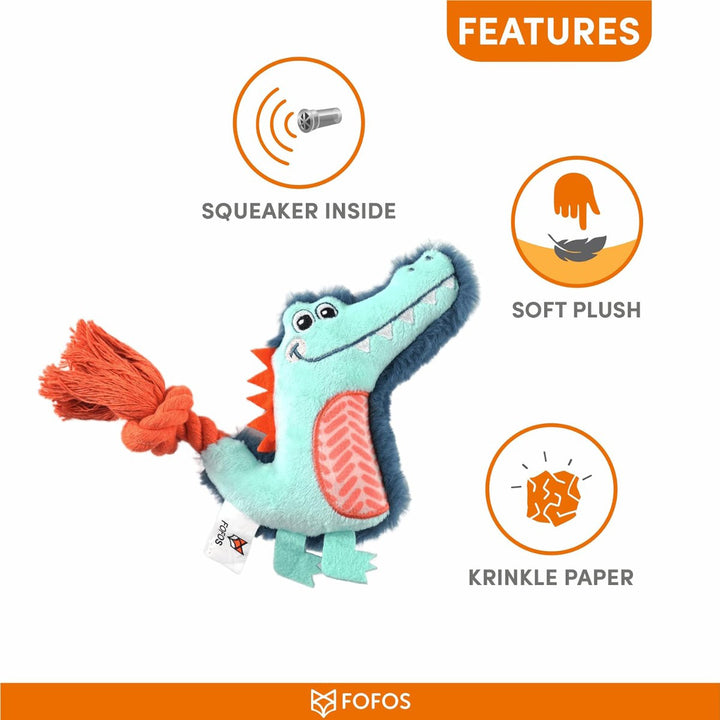 Fofos Alligator Plush Puppy Teething Toy