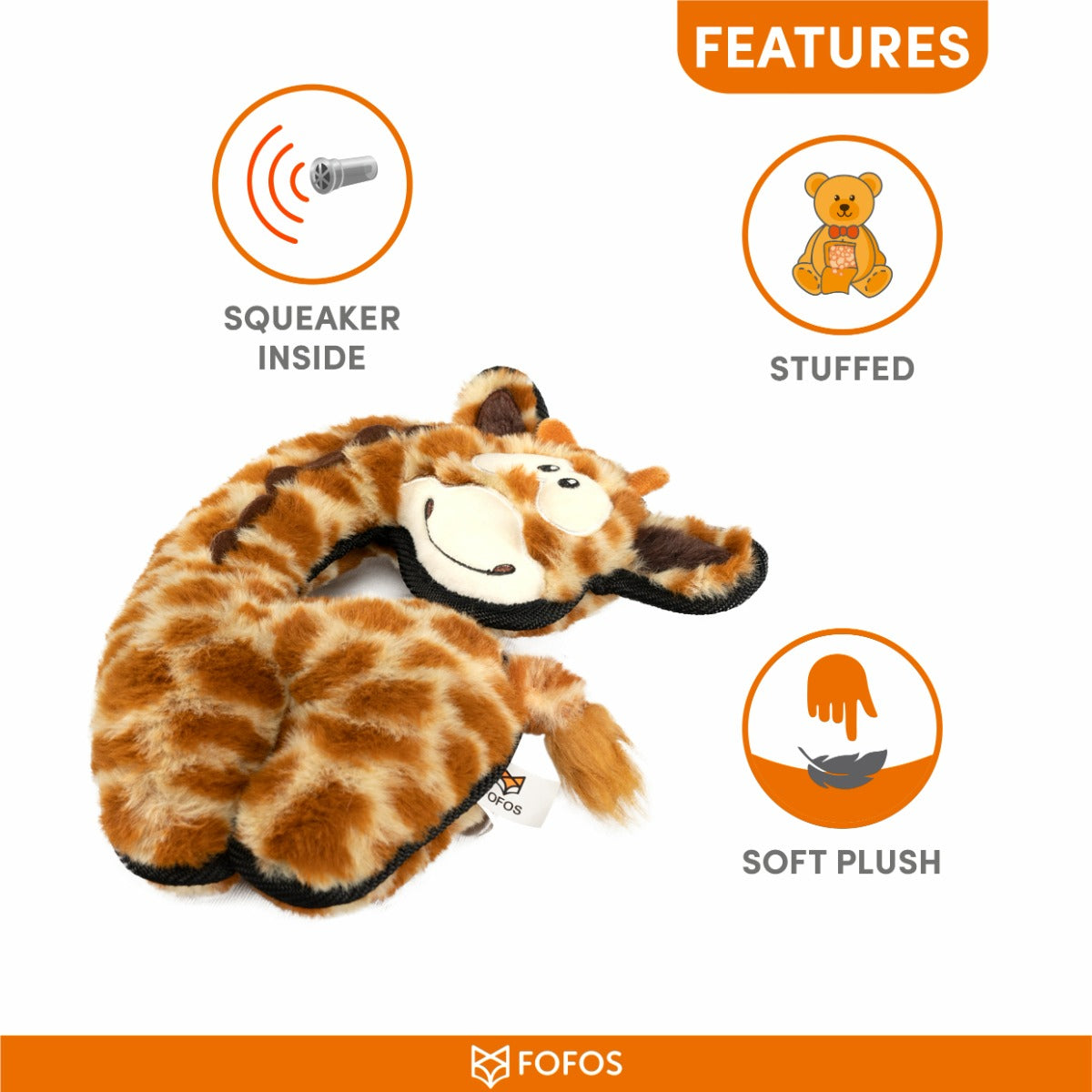 Fofos Safari Line - Giraffe Plush Dog Toy