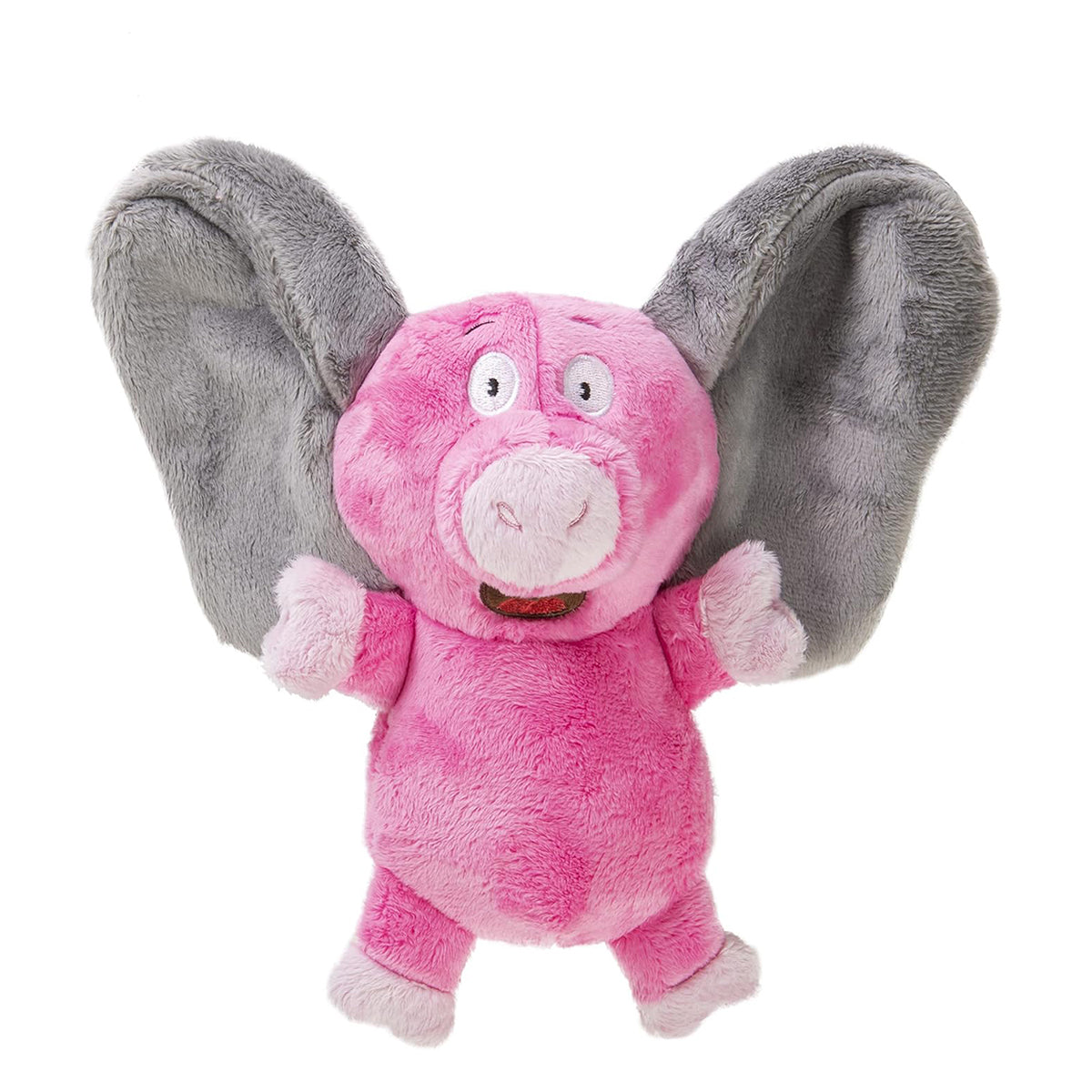 GoDog Silent Squeak Flips Pig Elephant with Chew Guard Technology Durable Plush Dog Toy