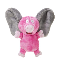 GoDog Silent Squeak Flips Pig Elephant with Chew Guard Technology Durable Plush Dog Toy