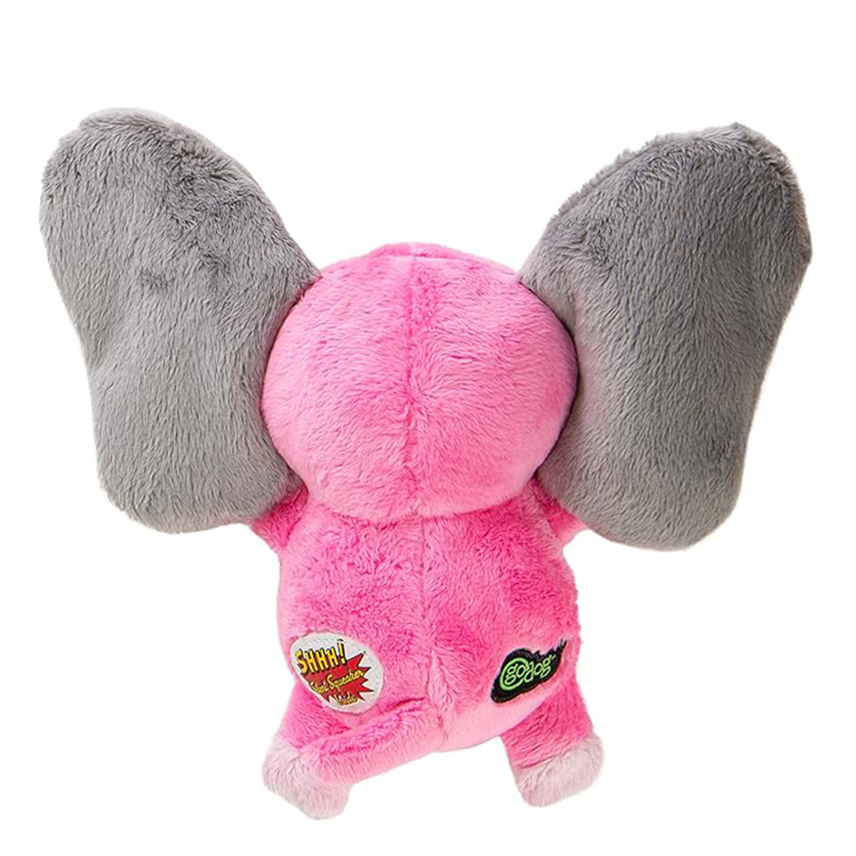 GoDog Silent Squeak Flips Pig Elephant with Chew Guard Technology Durable Plush Dog Toy