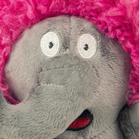 Godog Silent Squeak Crazy Hairs Elephant With Chew Guard Technology Durable Plush Dog Toy