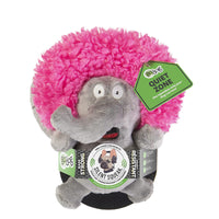 Godog Silent Squeak Crazy Hairs Elephant With Chew Guard Technology Durable Plush Dog Toy