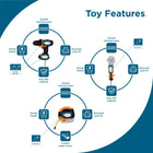 Black Decker Drill Machine Plush Dog Toy - 41cm