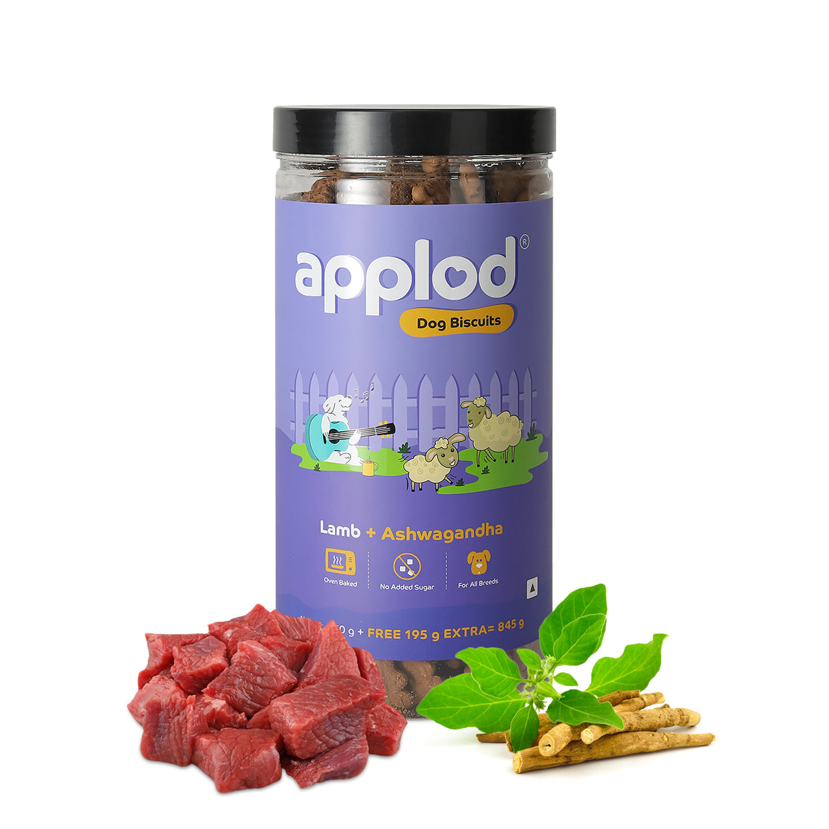 Applod Lamb Dog Biscuit With Ashwagandha
