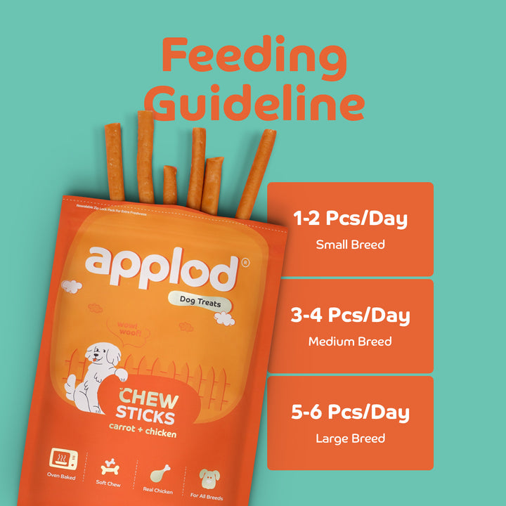 Applod Soft Carrot Chew Sticks Dog Treat  - 70g