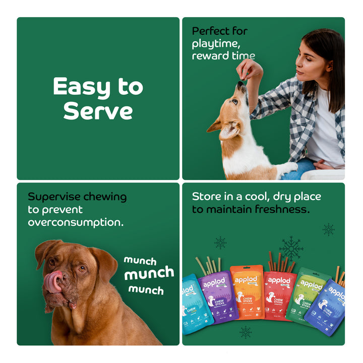 Applod Soft Spinach Chew Sticks Dog Treat - 70g