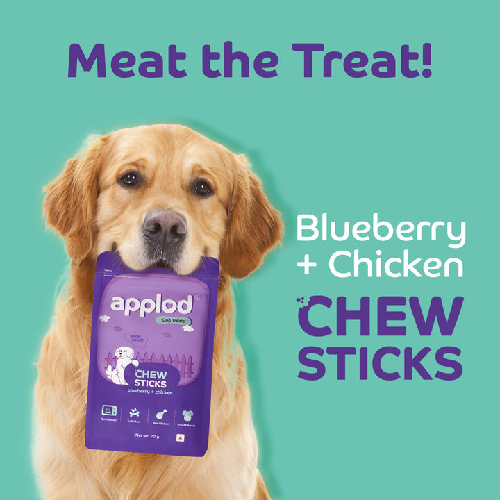 Applod Soft Blueberry Chew Sticks Dog Treat  - 70g