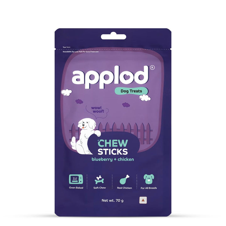 Applod Soft Blueberry Chew Sticks Dog Treat  - 70g