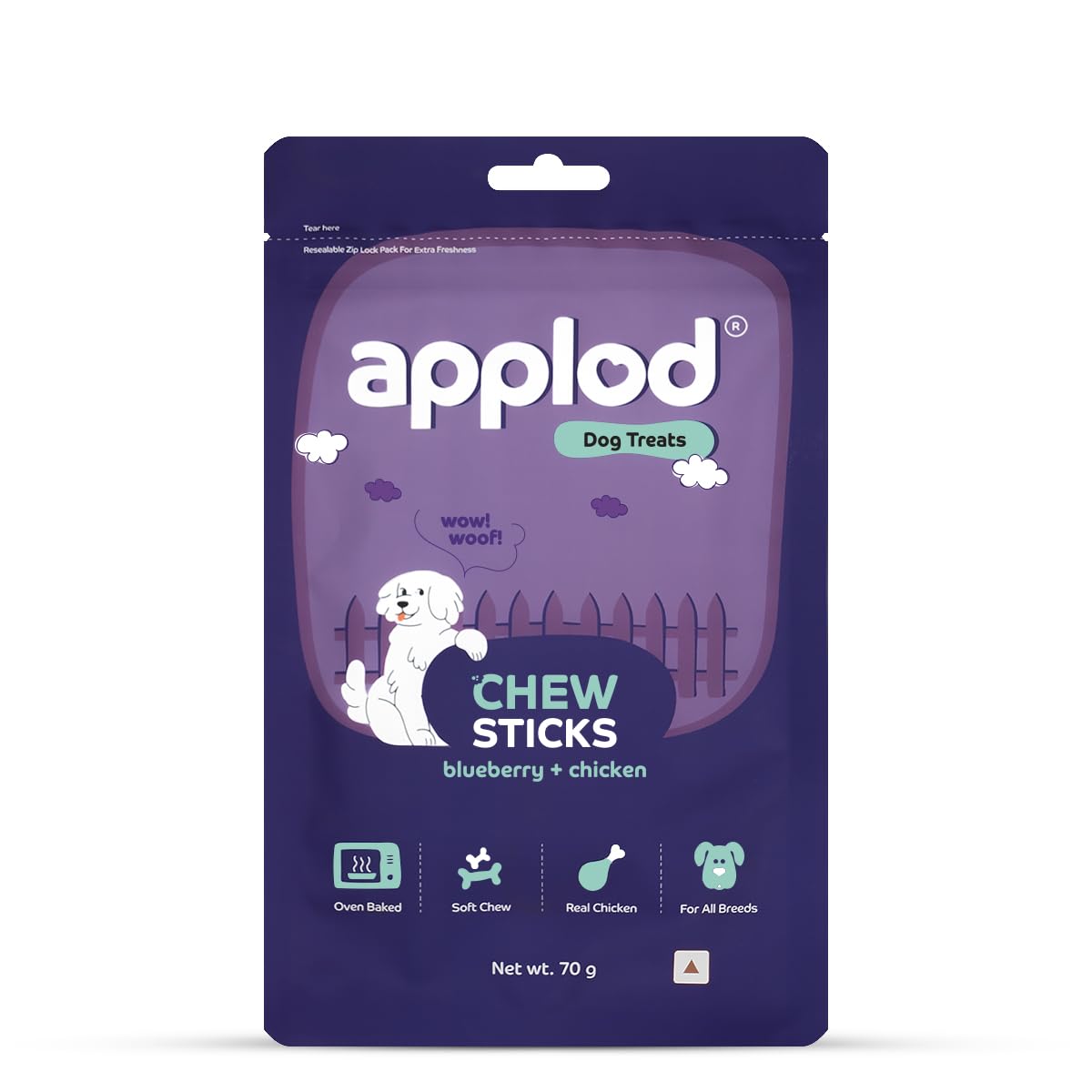Applod Soft Blueberry Chew Sticks Dog Treat  - 70g