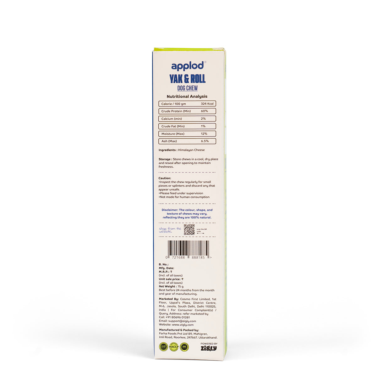 Applod Yak & Roll Natural Yak Chews for Dogs
