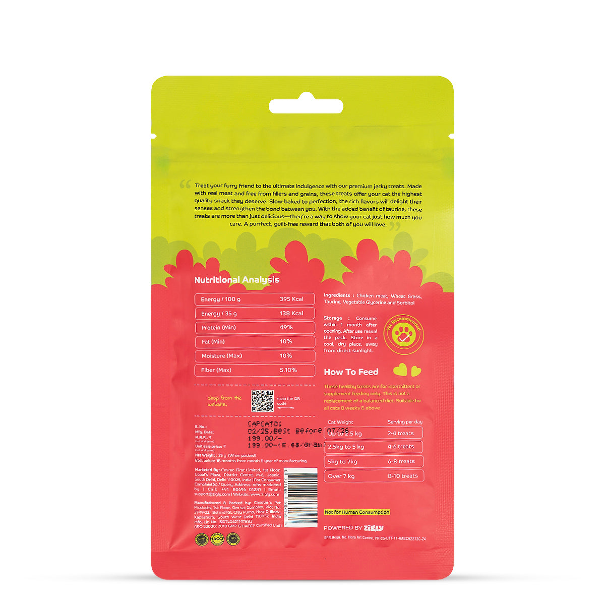 Applod Chicken with Wheat Grass Cat Treat - 35g