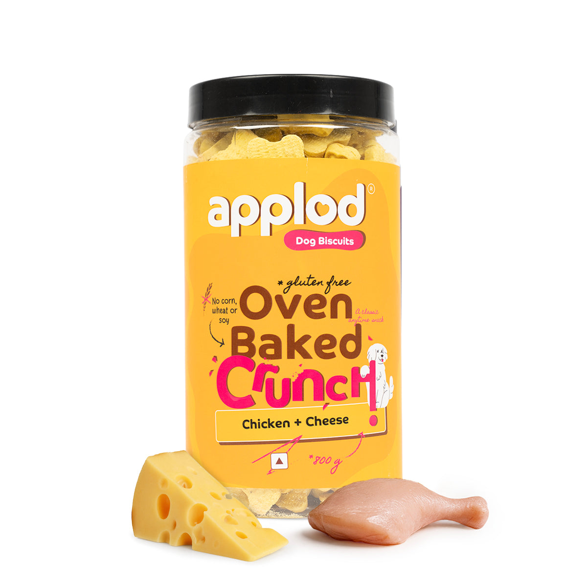 Applod Crunch-a-Licious Gluten Free Chicken & Cheese Dog Biscuits - 800g