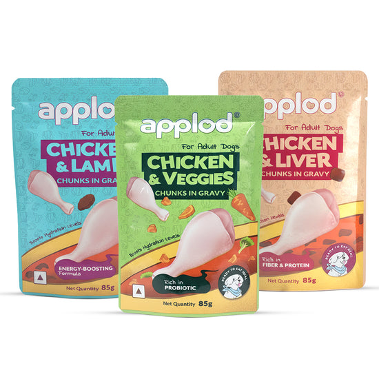 Applod Wet Dog Food in Gravy – Chicken, Veggies & Lamb Variants (85g)
