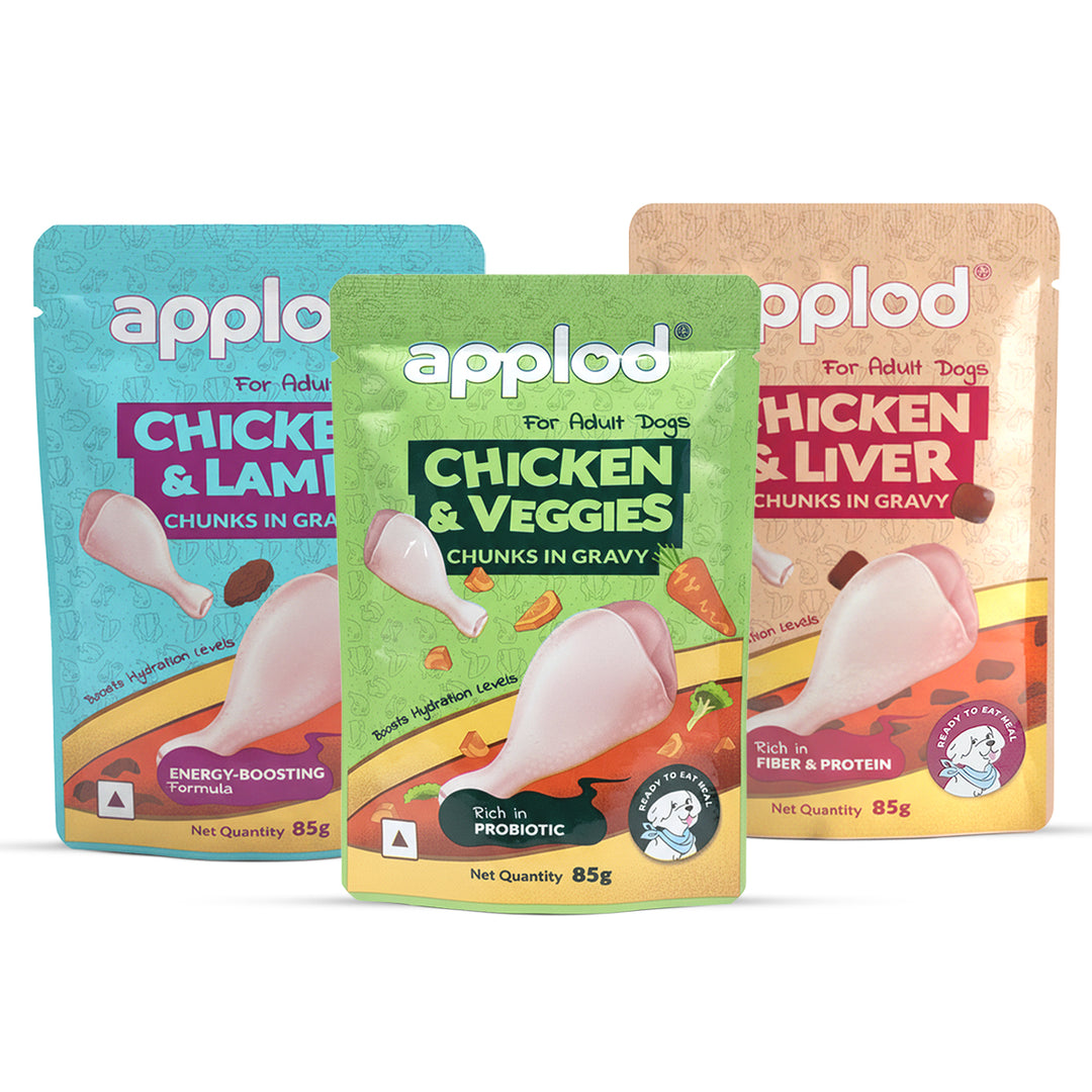 Applod Wet Dog Food in Gravy – Chicken, Veggies & Lamb Variants (85g)