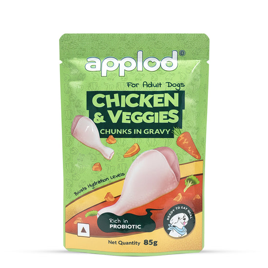 Applod Chicken & Veggies Chunks in Gravy Adult Wet Dog Food - 85g