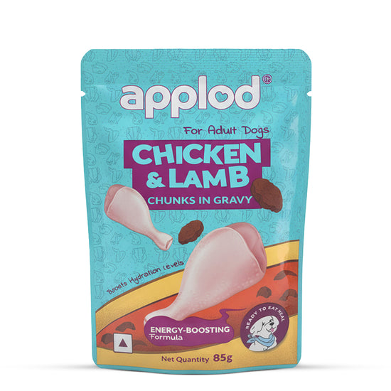 Applod Chicken & Lamb Chunks In Gravy Adult Wet Dog Food - 85g