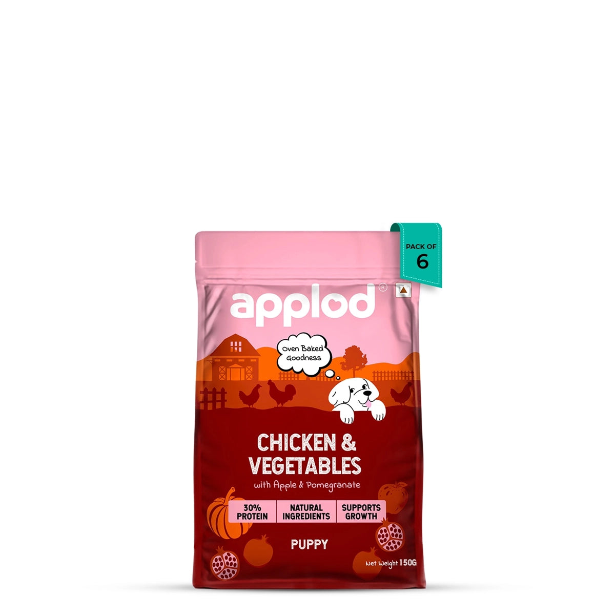 Applod Chicken & Vegetables with Apple & Pomegranate Dry Dog Food for Puppies