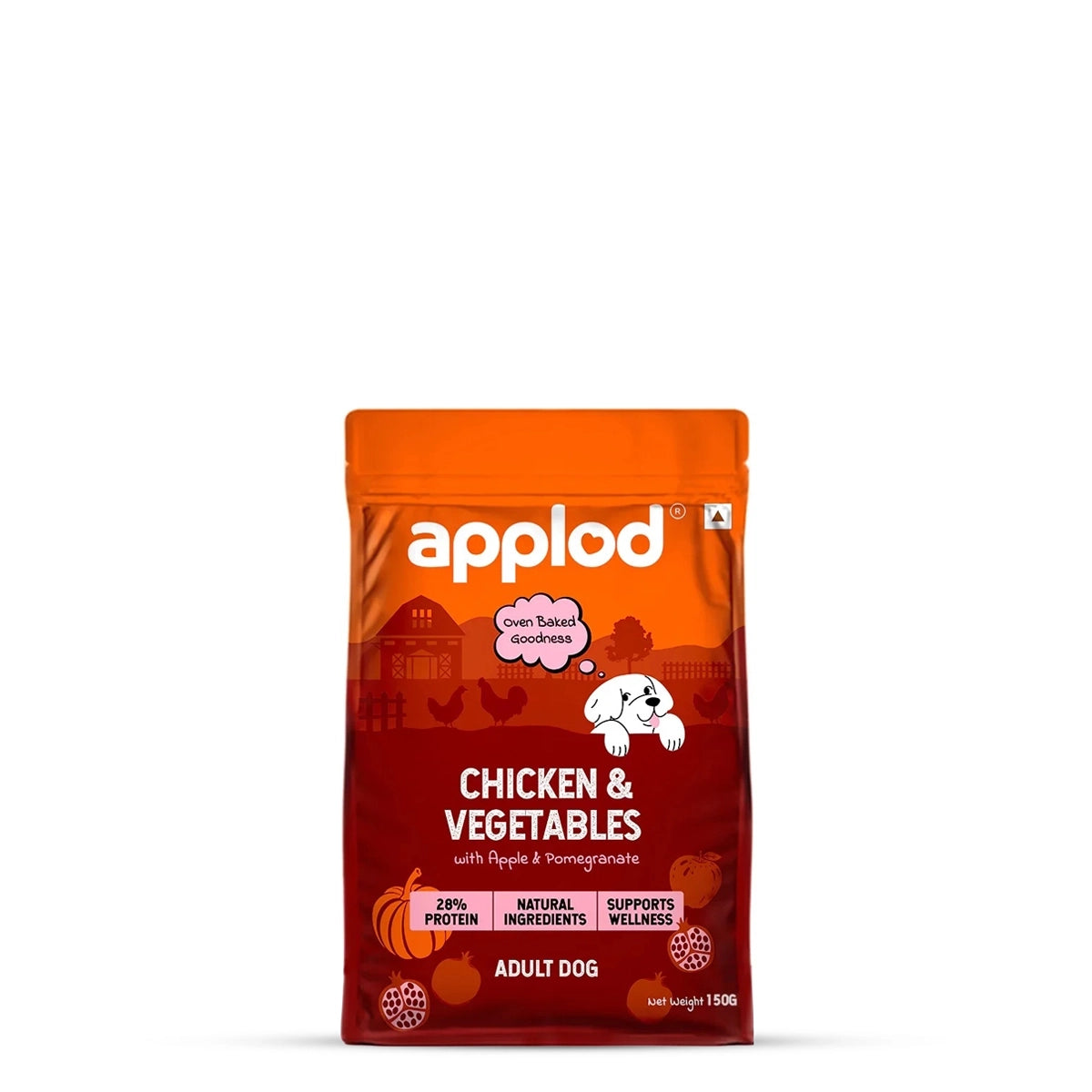 Applod Chicken & Vegetables with Apple & Pomegranate Dry Dog Food for Adult Dogs