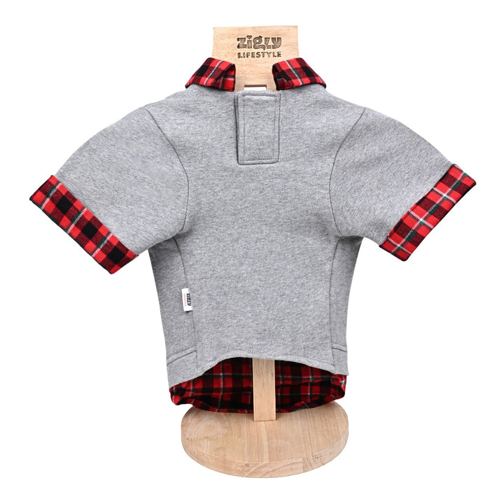 ZL Smoky Warmer with Plaid Check Dog Sweatshirt-3XL