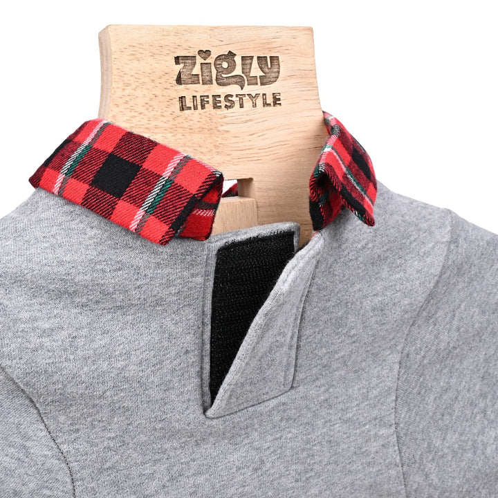 ZL Smoky Warmer with Plaid Check Dog Sweatshirt-3XL