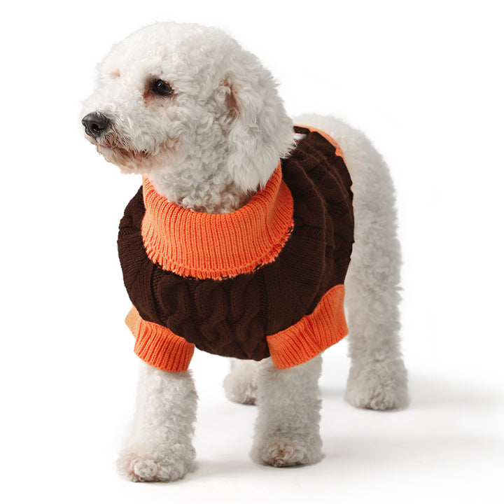 ZL Choco Cable Dog Sweater