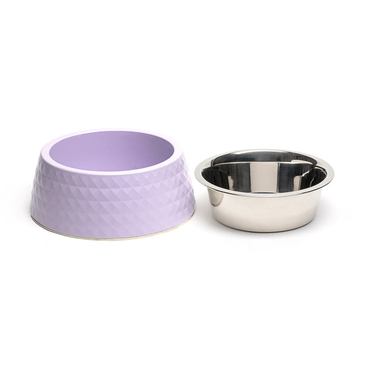 ZL Retro Pyramid Lavender Melamine Dog Bowl