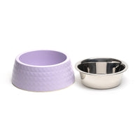 ZL Retro Pyramid Lavender Melamine Dog Bowl