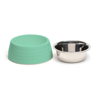 ZL Retro Pyramid Sage Melamine Dog Bowl