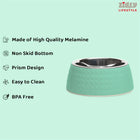 ZL Retro Pyramid Sage Melamine Dog Bowl - Zigly