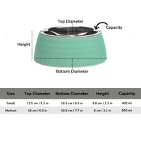 ZL Retro Pyramid Sage Melamine Dog Bowl