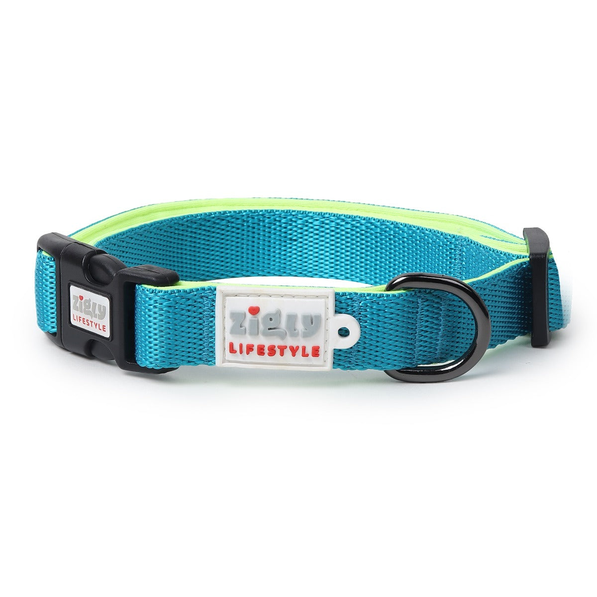 ZL Classic Padded Dog Collar – Neon Green