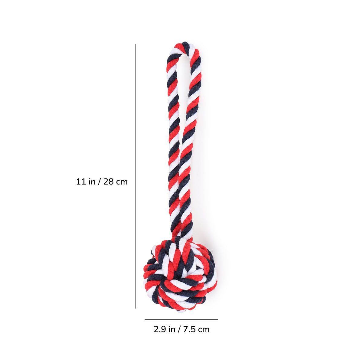 ZL Cotton Ball with Handle Rope Toy - Medium 