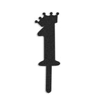 black number one candle shaped with a crown on top zigly