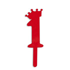 red number 1 cake topper with crown design on white background zigly