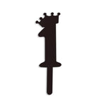 Zigly black cake topper shaped like number one with crown for birthday party