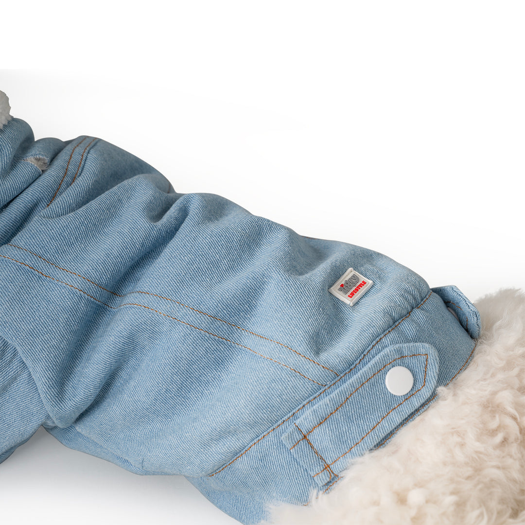 Zl Winterized Denim - Sherpa Dog Jacket Blue
