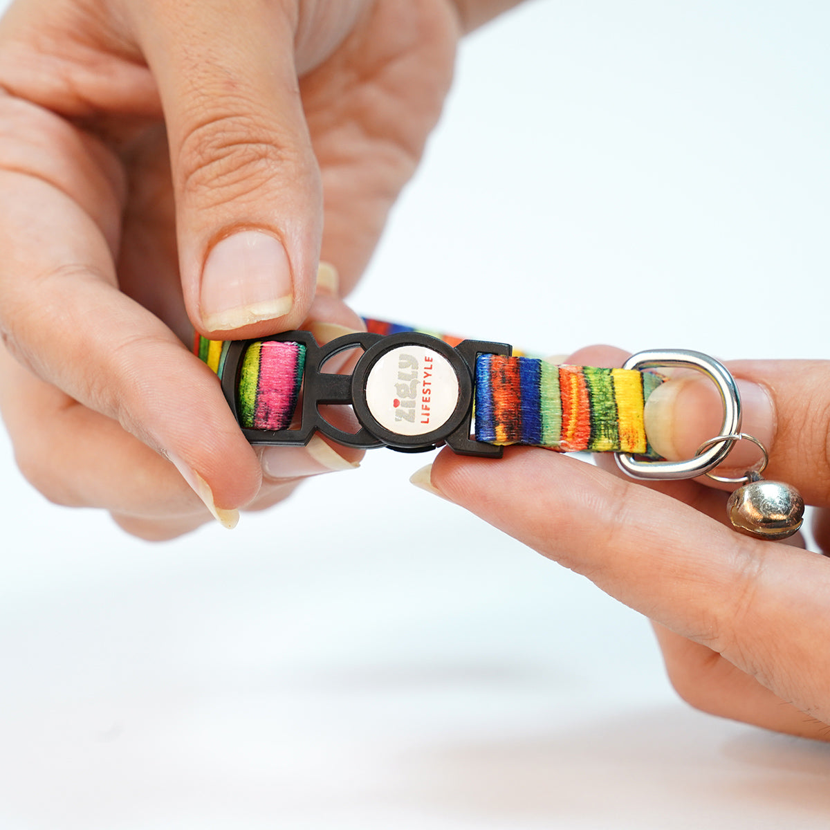 ZL Rainbow Cat Collar with Bell