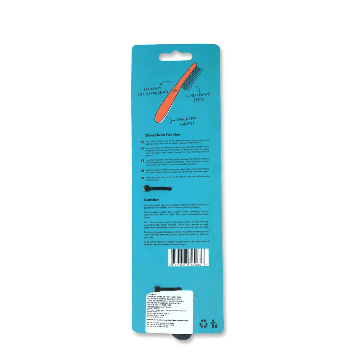 Furpro Premium Long-Short Teeth Comb For Dogs