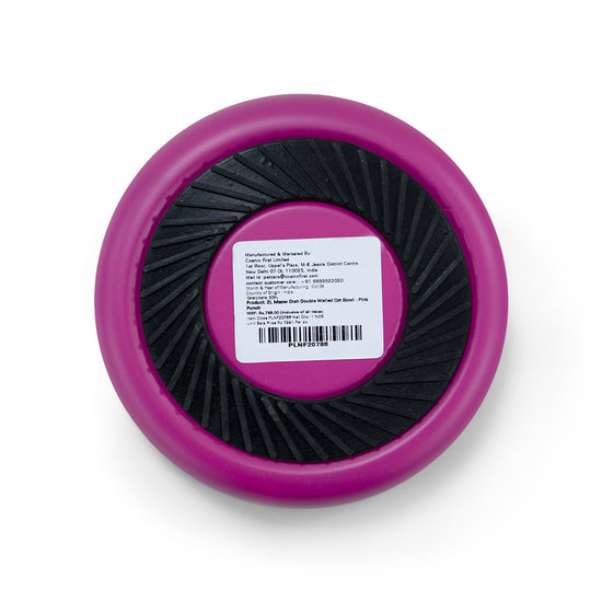 ZL Meow Dish Double Walled Cat Bowl - Pink Punch