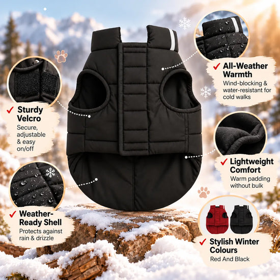 Zigly Lifestyle ZL Trail Buddy Dog Jacket in black with weather-resistant features