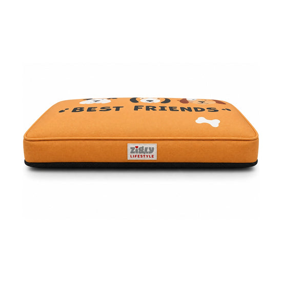 ZL Forever Best Friends Dog Flat Bed - Small – 60cm - Mustard Yellow