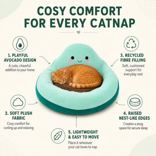 ZL Avocado Cuddle Cat Bed -Green